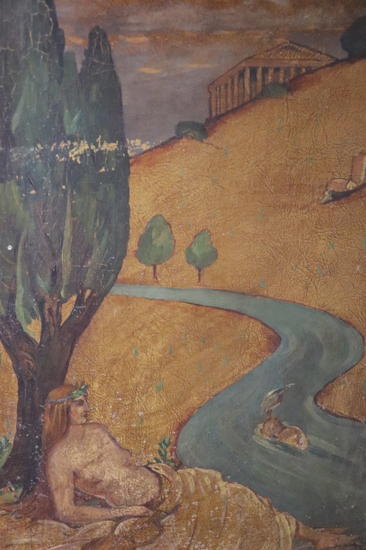 4 PANEL PAINTED FIGURAL SCREEN - 16