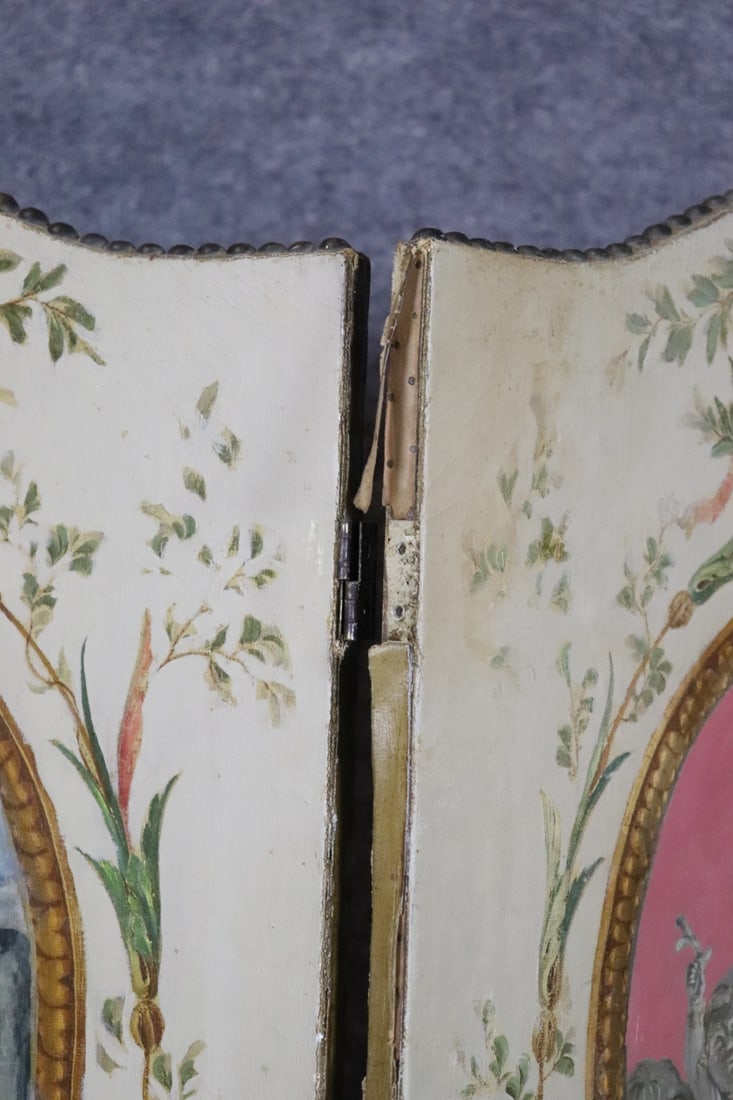 4 PANEL PAINTED FIGURAL SCREEN - 3