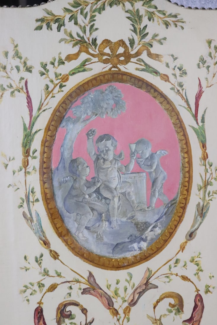 4 PANEL PAINTED FIGURAL SCREEN - 4