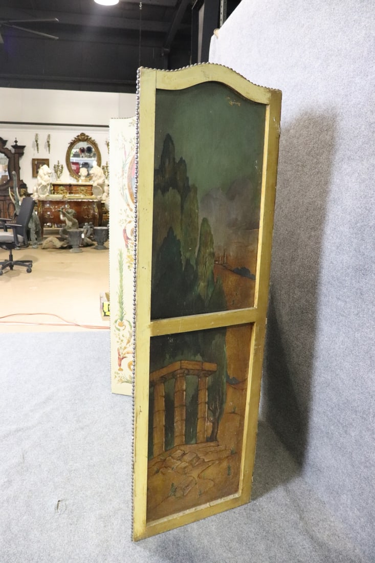 4 PANEL PAINTED FIGURAL SCREEN - 9