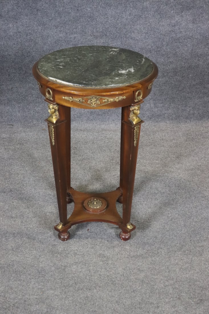 REGENCY STYLE MARBLE TOP ACCENT TABLE - 2