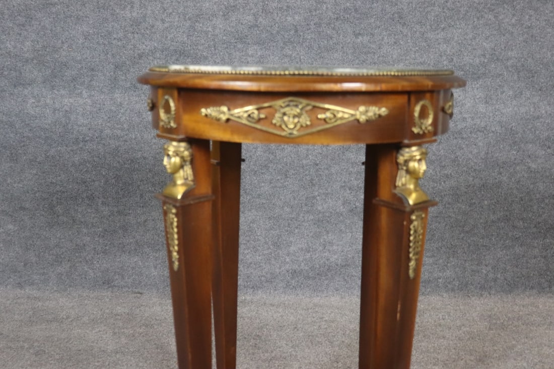 REGENCY STYLE MARBLE TOP ACCENT TABLE - 5