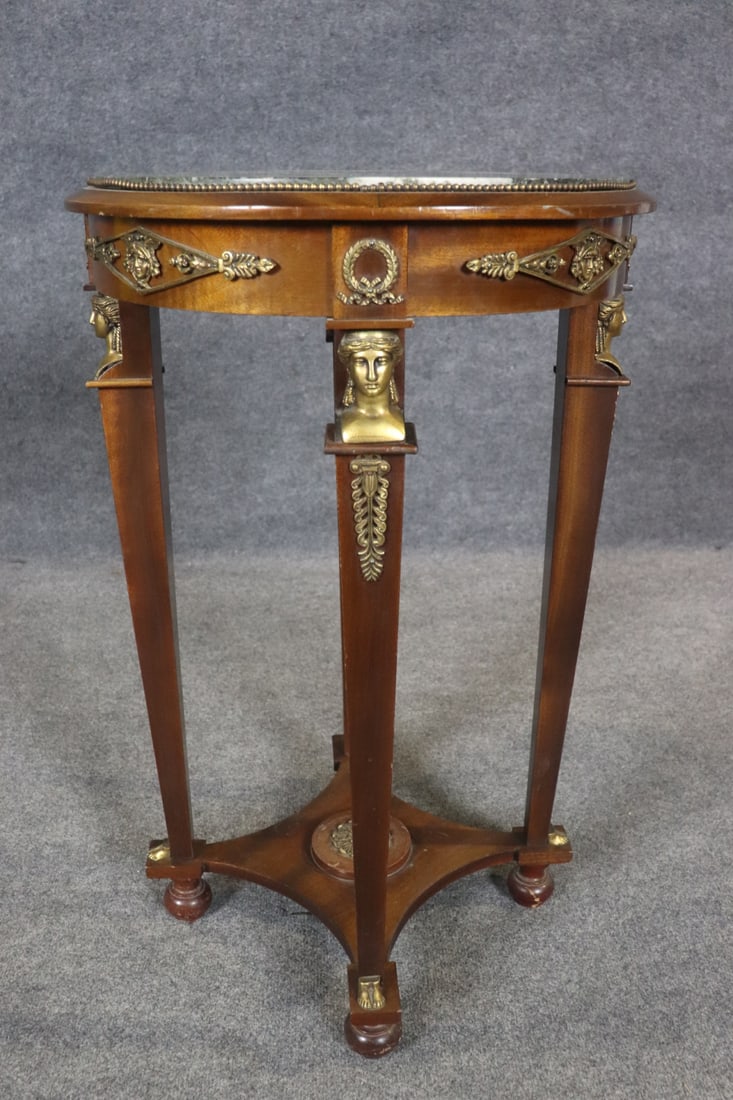 REGENCY STYLE MARBLE TOP ACCENT TABLE - 6