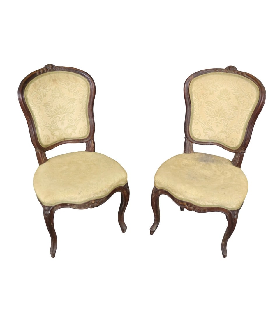 PAIR ANTIQUE SIDE CHAIRS (1 of 9)