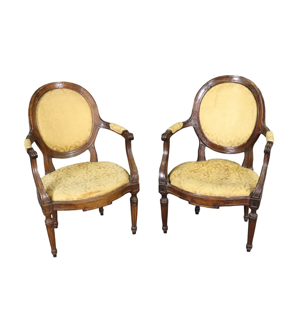 PAIR ANTIQUE ARM CHAIRS (1 of 10)