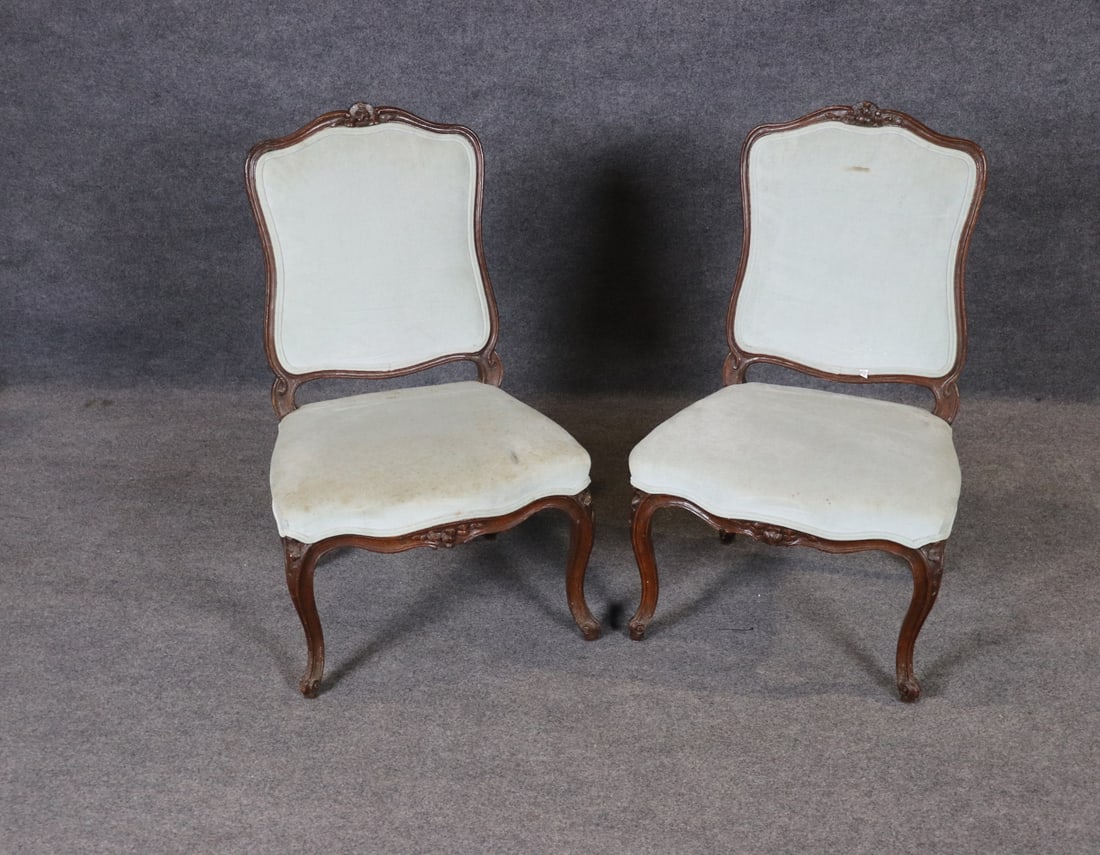 PAIR ANTIQUE SIDE CHAIRS - 2