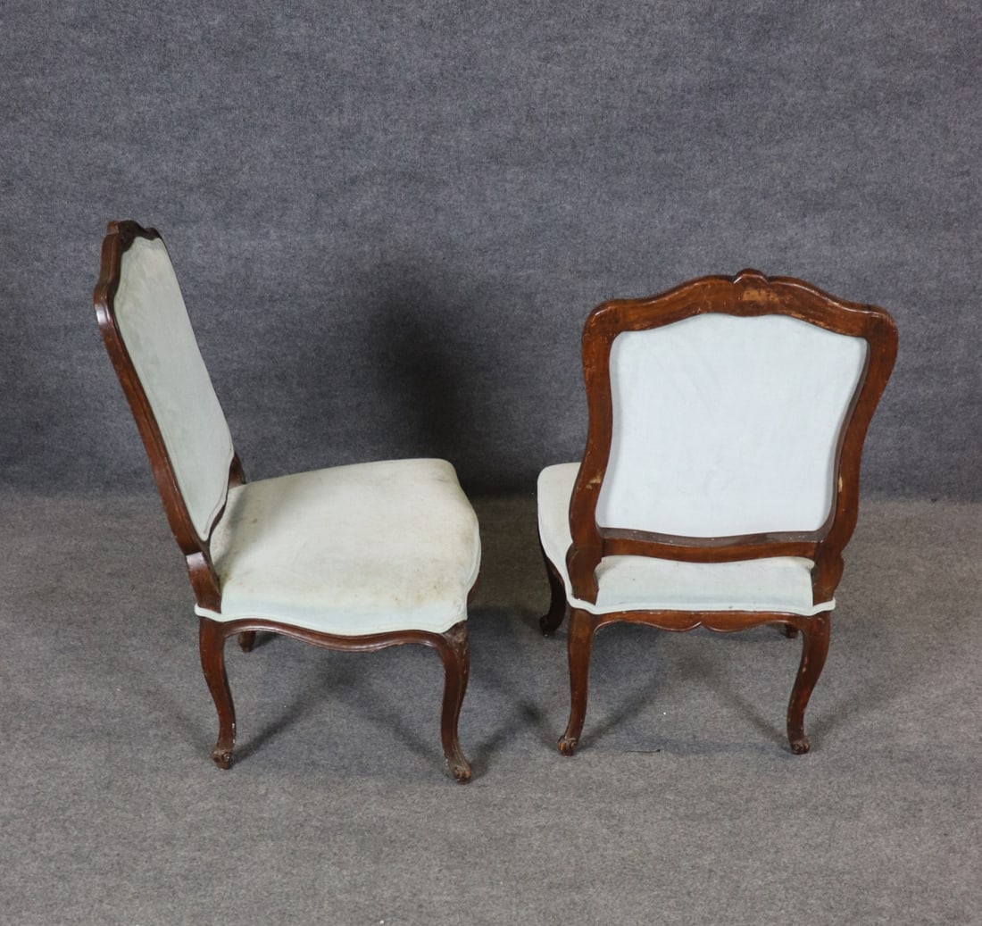 PAIR ANTIQUE SIDE CHAIRS - 3
