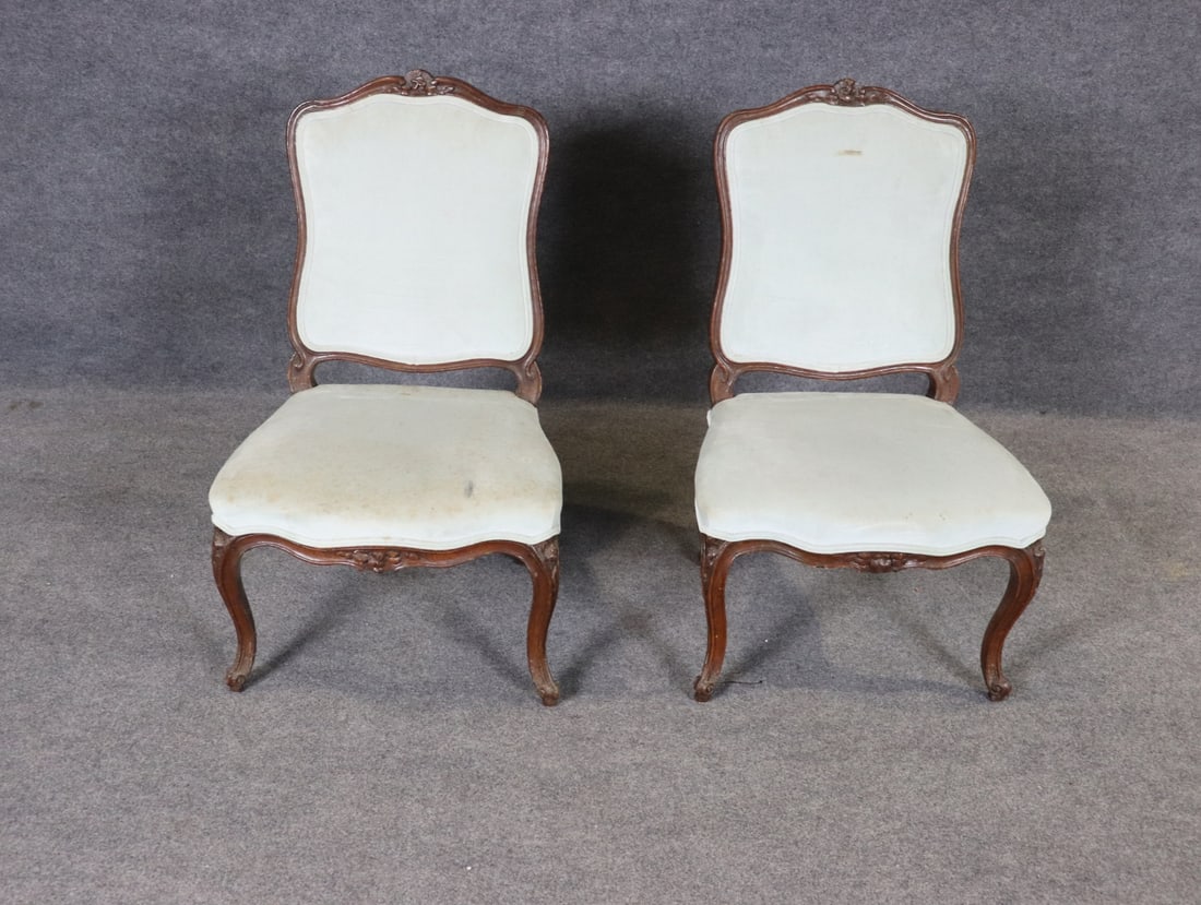 PAIR ANTIQUE SIDE CHAIRS - 5