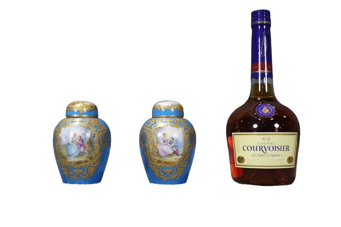 PAIR FRENCH SEVRES STYLE PORCELAIN VASES (1 of 8)