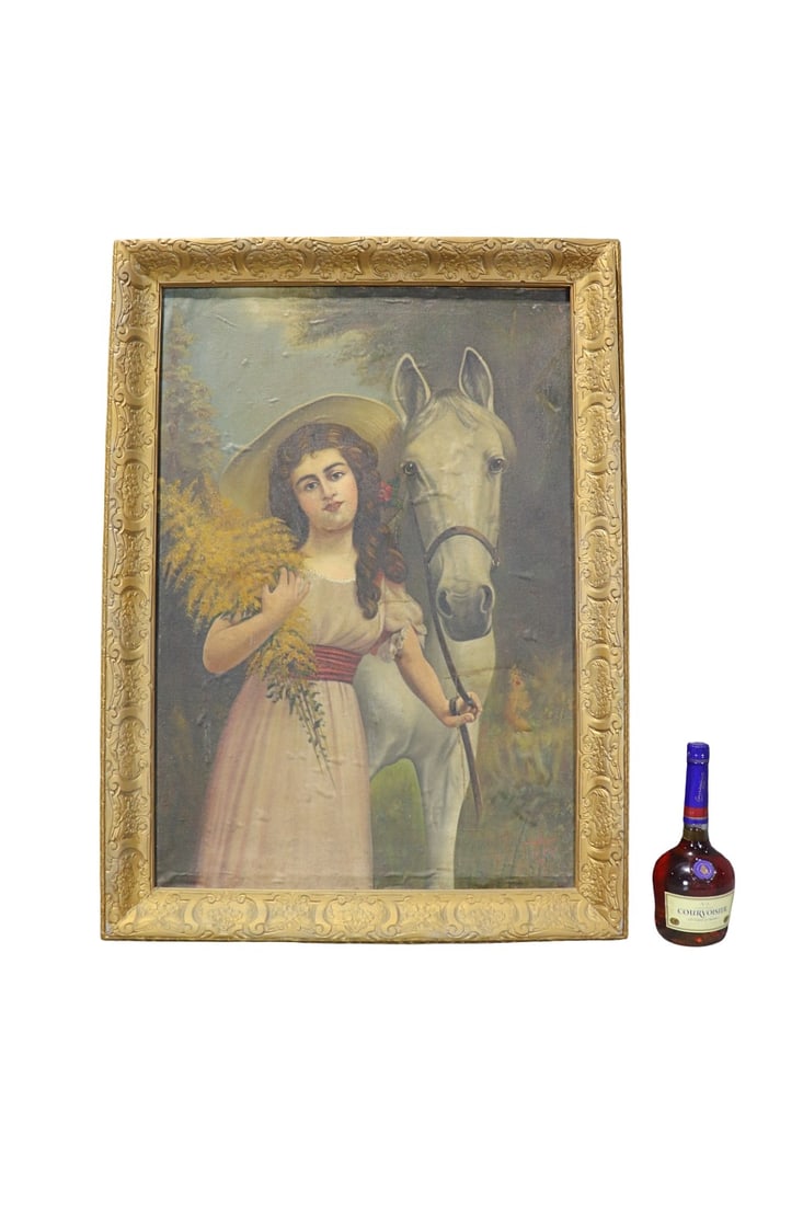 PAINTING ON CANVAS OF GIRL WITH HORSE (1 of 11)