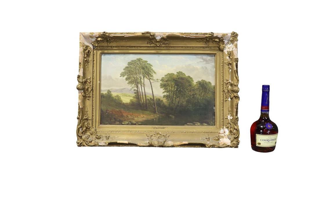 SIGNED G. WILLIAMS PAINTING ON BOARD "NEAR WORCESTER": Signed lower right of the painting. Framed measures 18 7/8" h x 25 7/8" w x 2 1/2" d. Painting measures 12 1/8" h x 18 7/8" w.