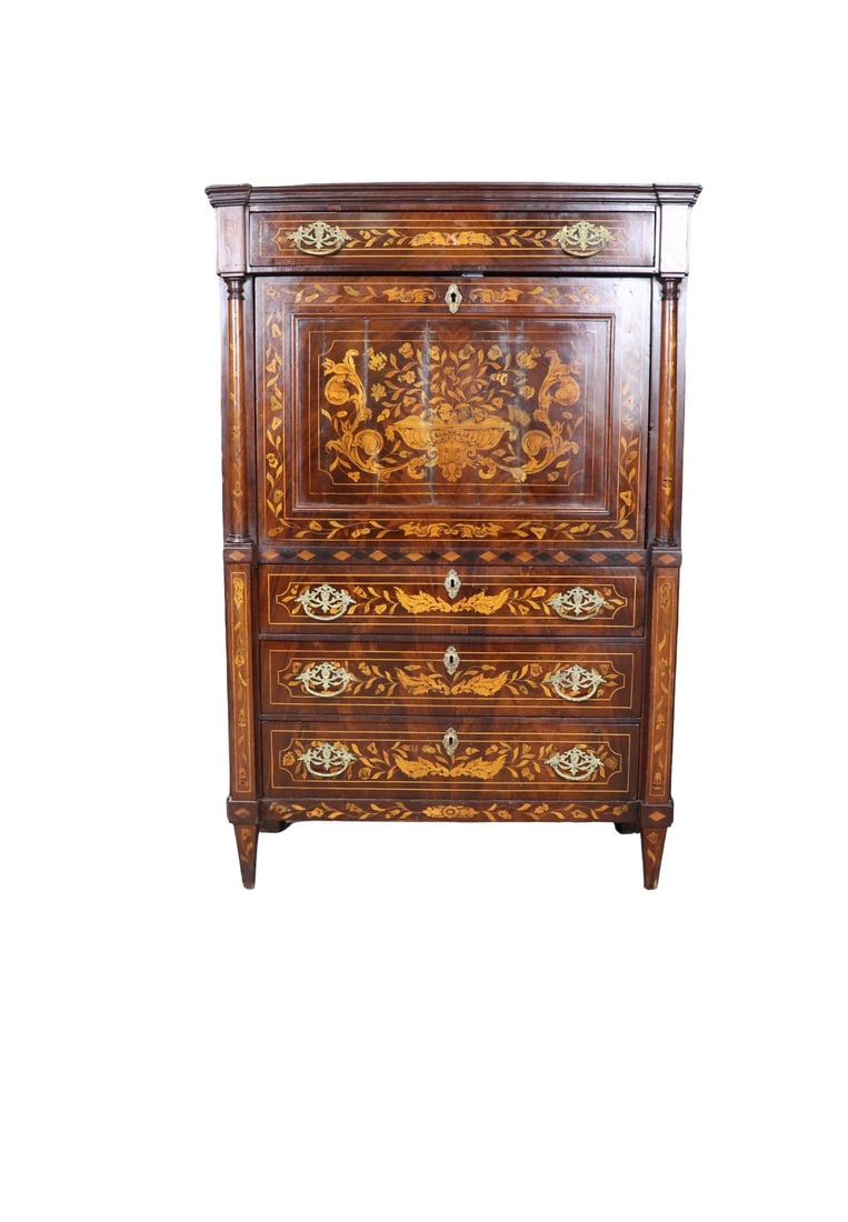 DUTCH MARQUETRY SLANT FRONT DESK (1 of 20)