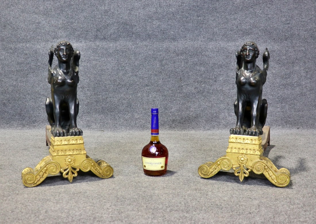 PAIR FIGURAL ANDIRONS - 2