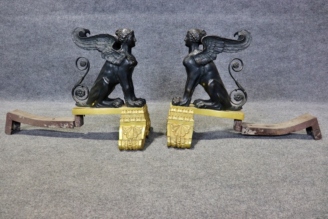 PAIR FIGURAL ANDIRONS - 5