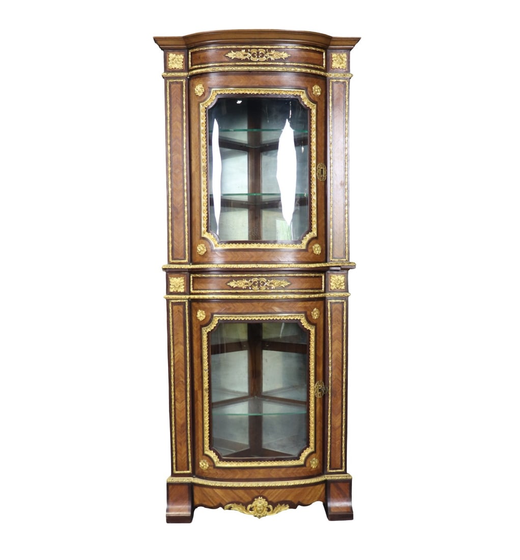 LOUIS XVI STYLE 2 PIECE CORNER CABINET (1 of 15)