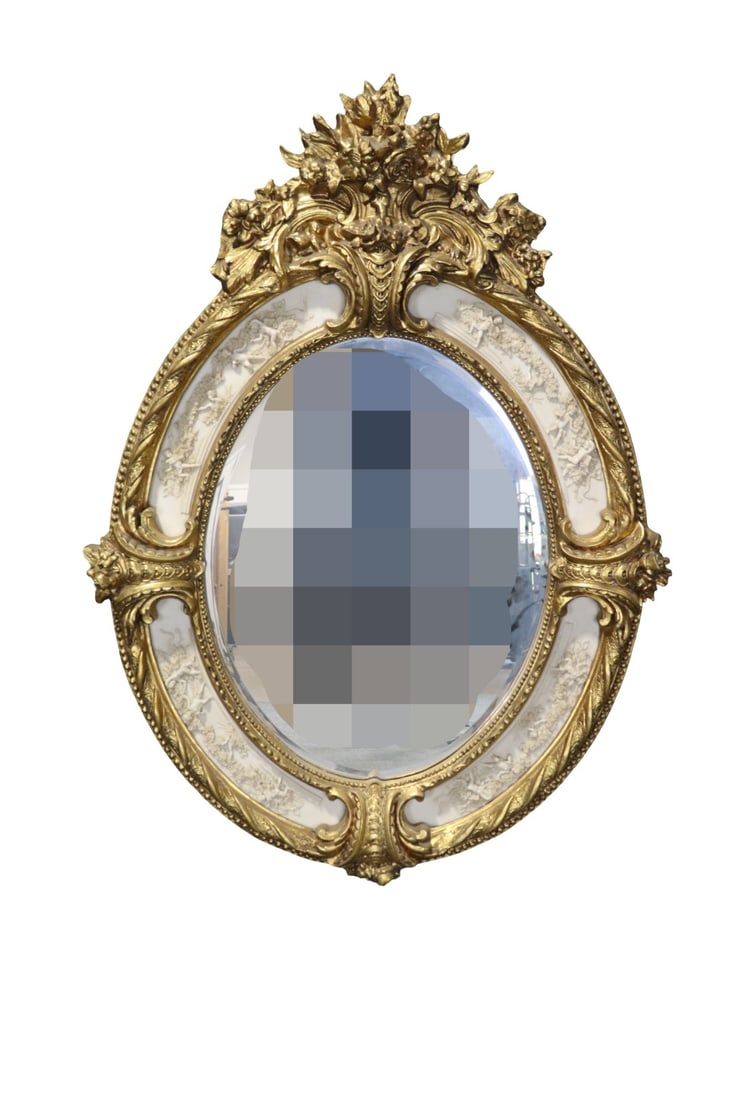 HEAVILY CARVED GOLD LEAF MIRROR (1 of 10)