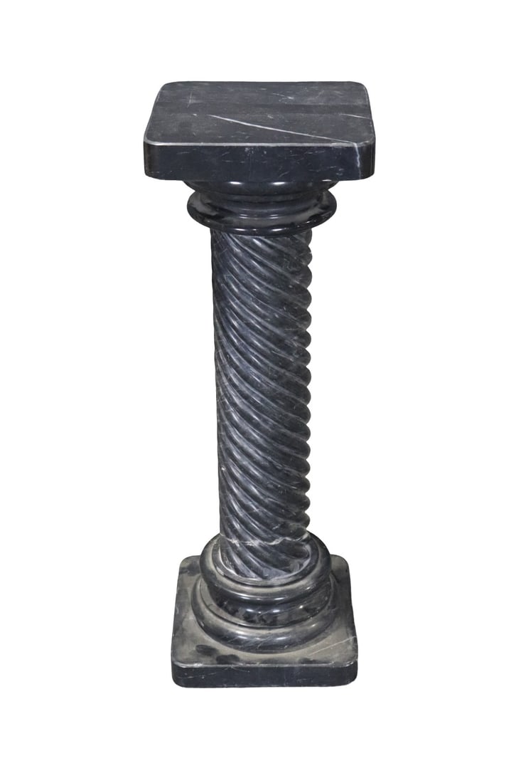 3 PIECE SPIRAL CENTER ANTIQUE MARBLE PEDESTAL (1 of 9)