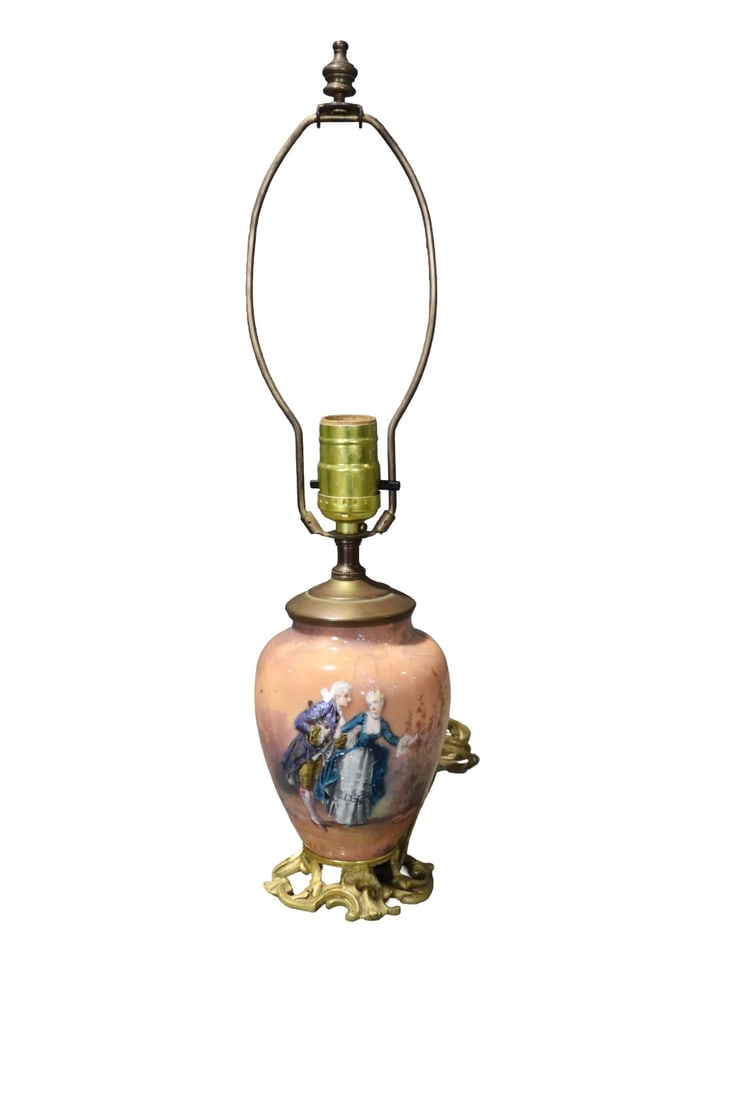 ENAMEL & BRONZE TABLE LAMP (1 of 8)