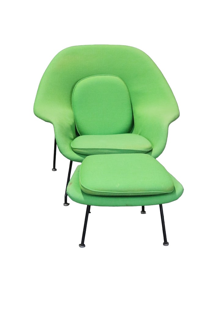 EERO SAARINEN FOR KNOLL WOMB CHAIR & OTTOMAN (1 of 11)