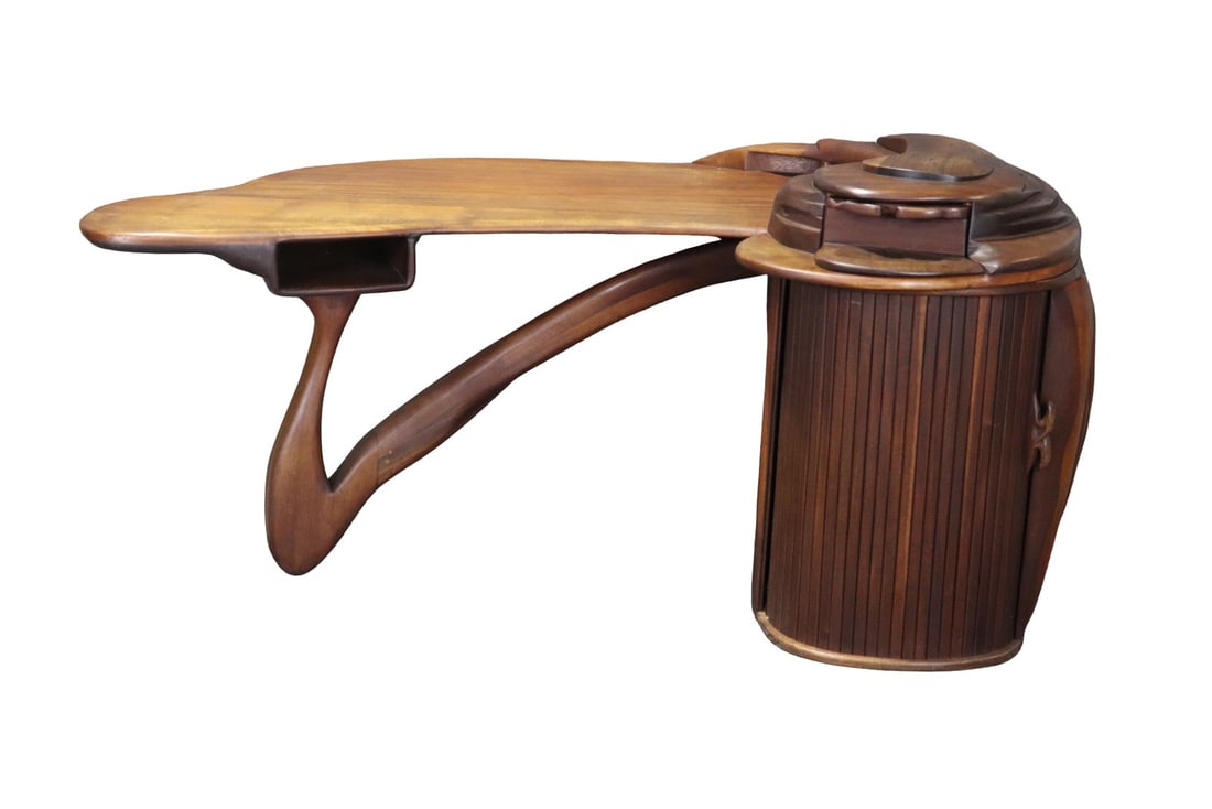 MID CENTURY MODERN CARVED BRAZILIAN DESK (1 of 19)