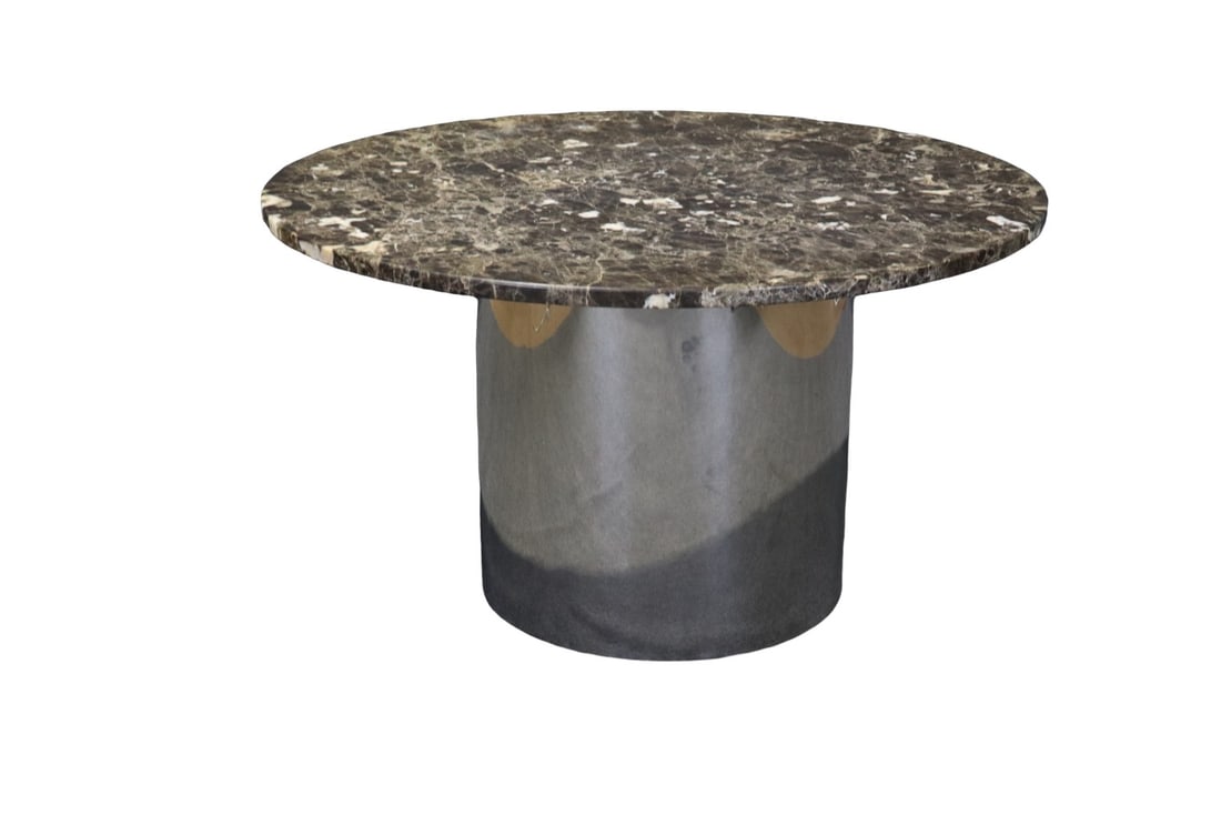 MID CENTURY MODERN CHROME MARBLE TOP DINING TABLE (1 of 6)