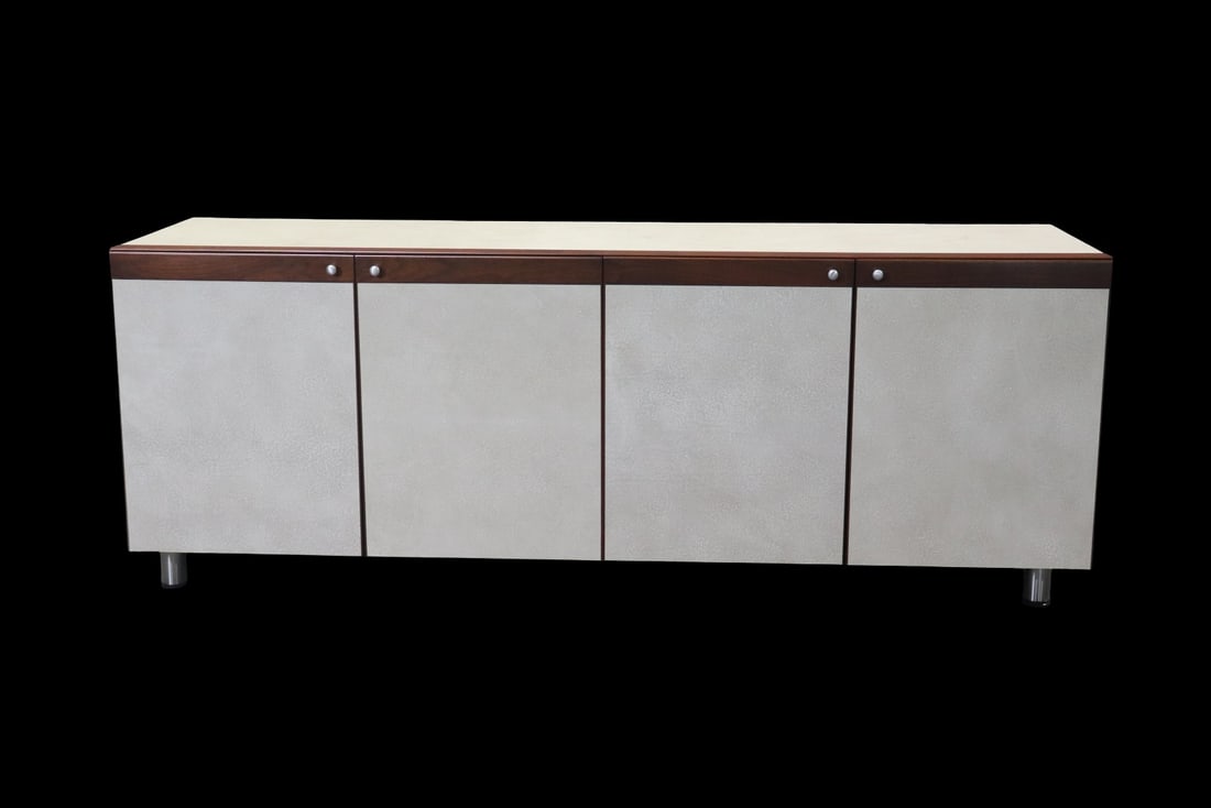 FAUX SHAGREEN CUSTOM WALNUT CABINET (1 of 13)