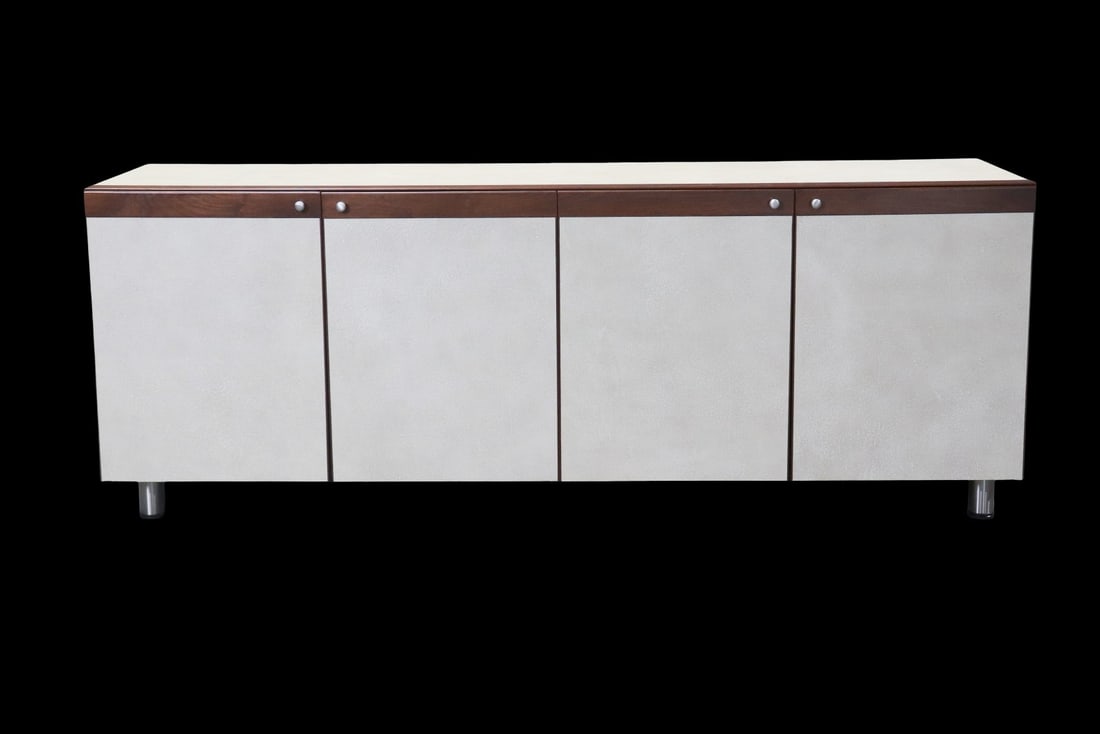 FAUX SHAGREEN CUSTOM WALNUT CABINET (1 of 11)