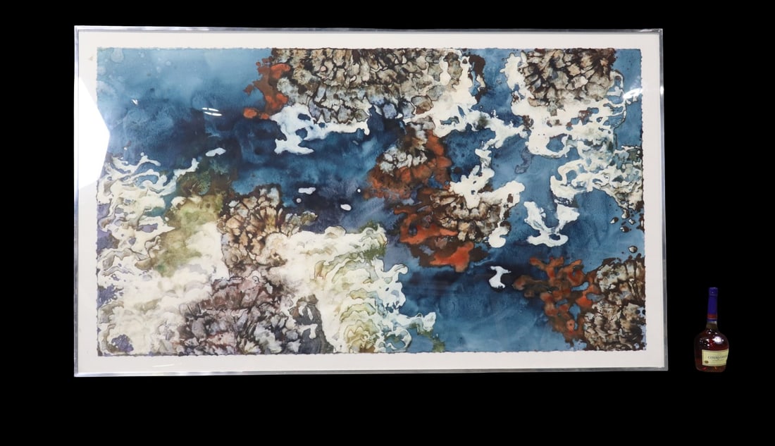 SIGNED M. TSENG YU ABSTRACT WATERCOLOR