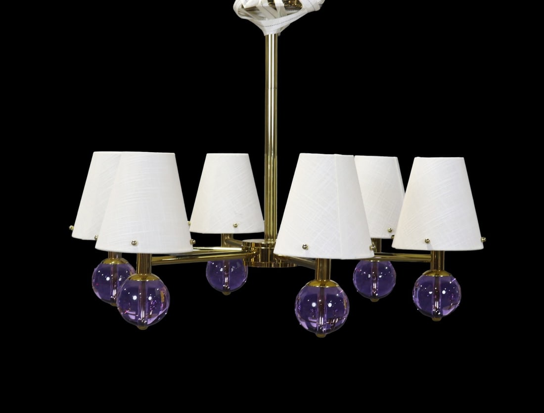 THE BELVEDERE PURPLE MURANO GLASS CHANDELIER FOR JONATHAN ADLER (1 of 10)