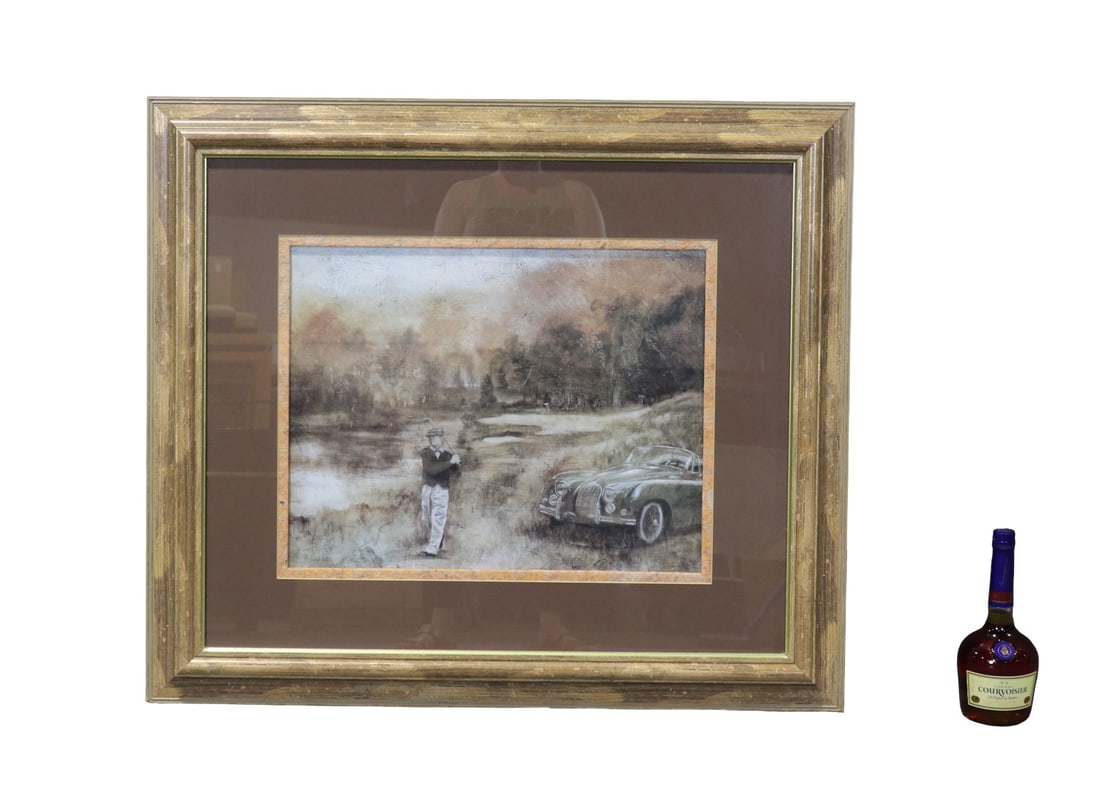 SIGNED RICHARD HALL PAINTING MAN GOLFING