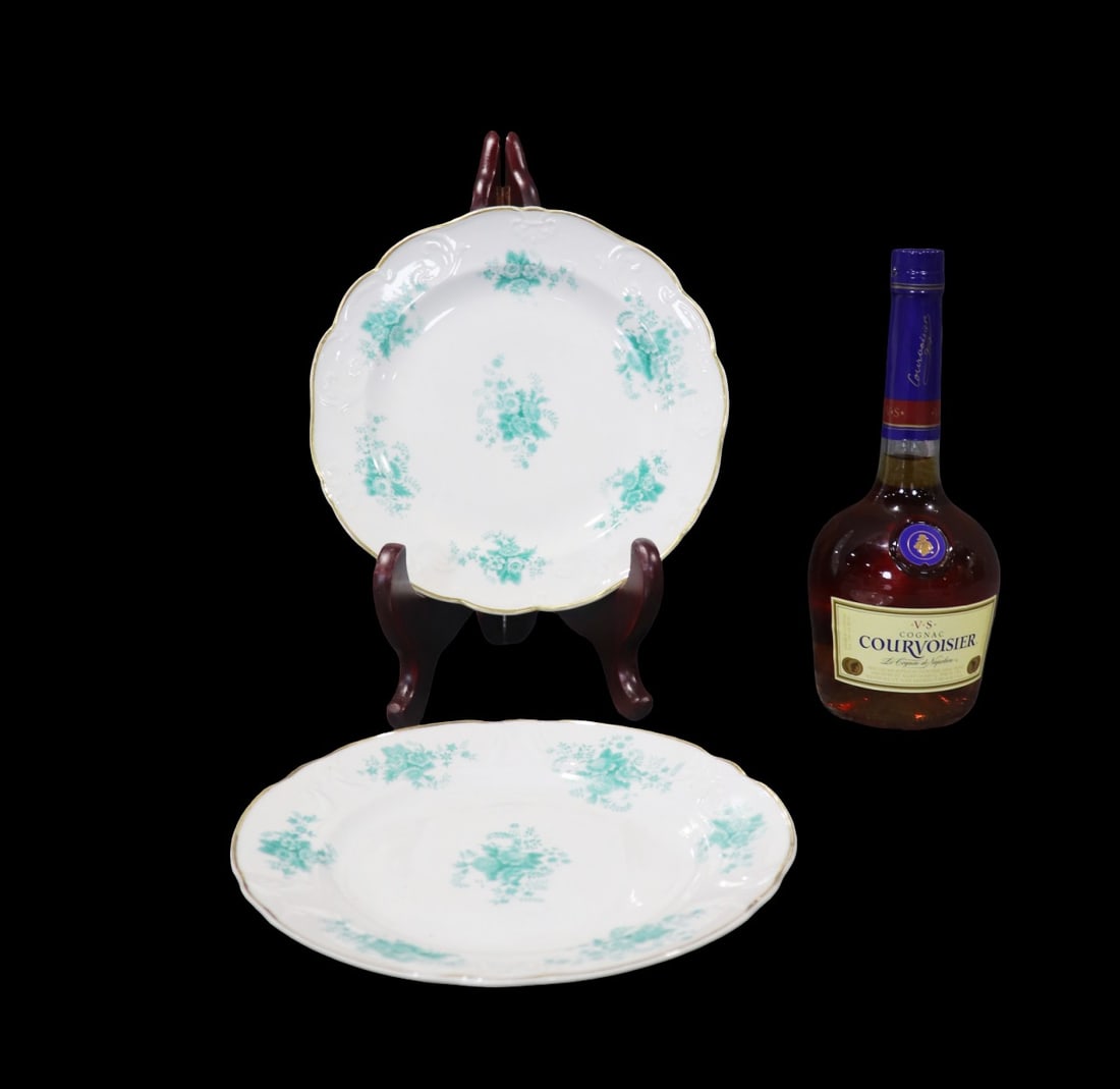 2 RUSSIAN ALEXANDER II TRANSFER WARE PLATES