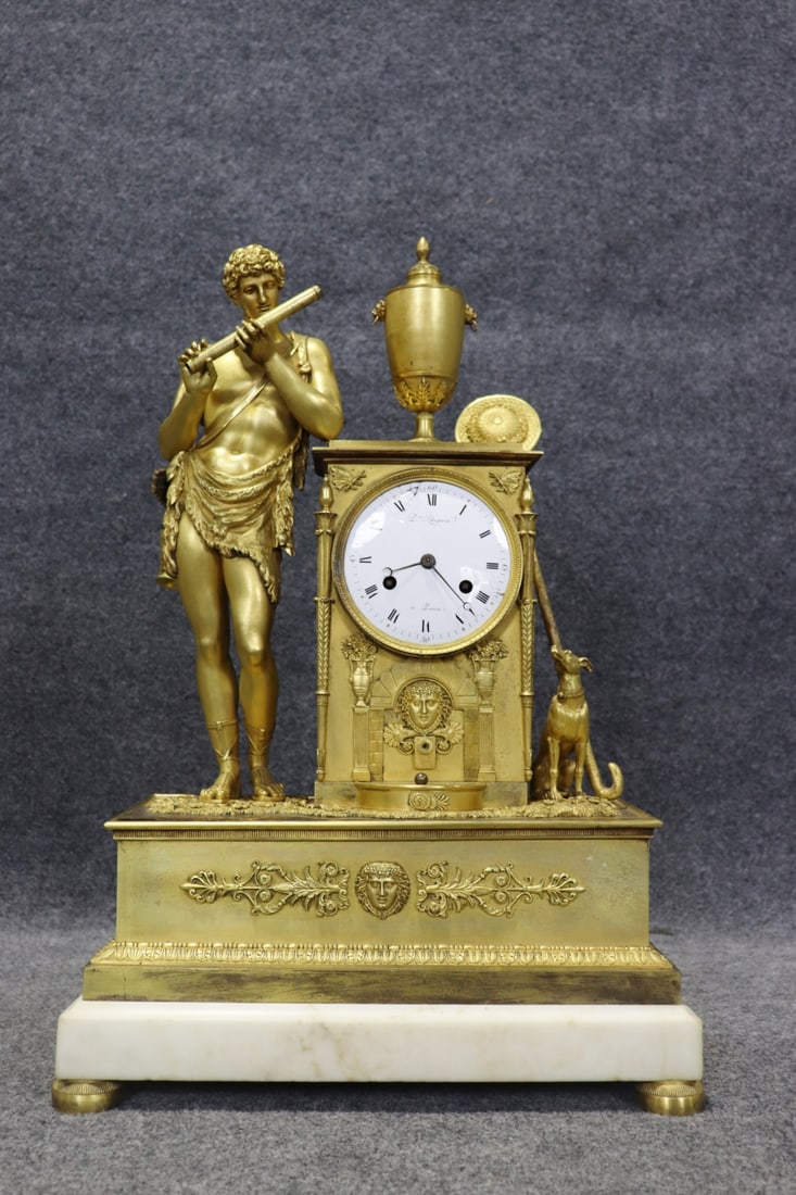 BRONZE EMPIRE FRENCH CLOCK - 3