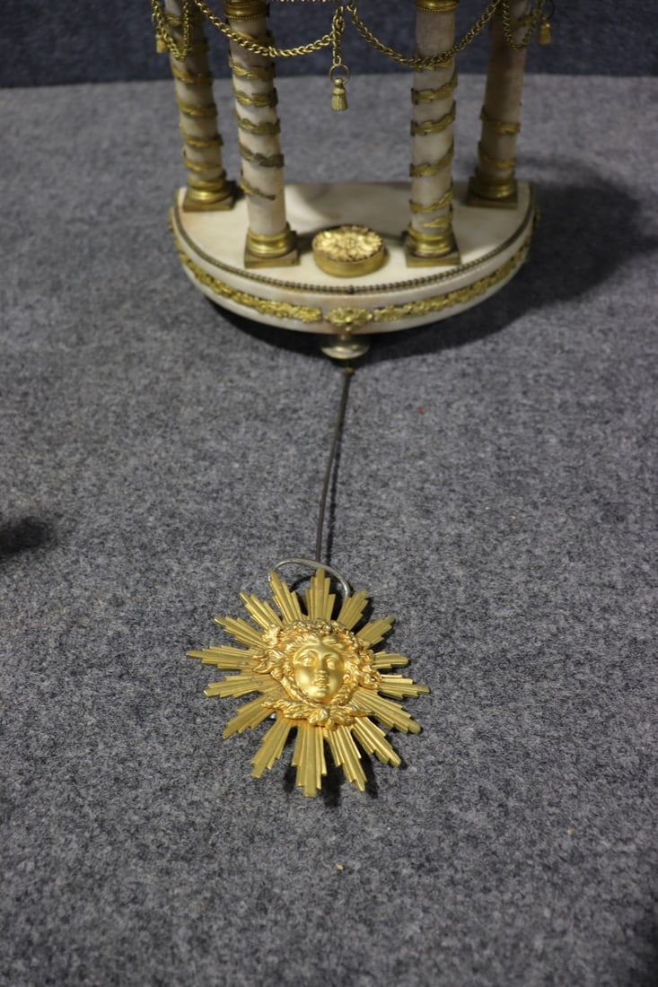 BRONZE & MARBLE COLUMN CLOCK - 10