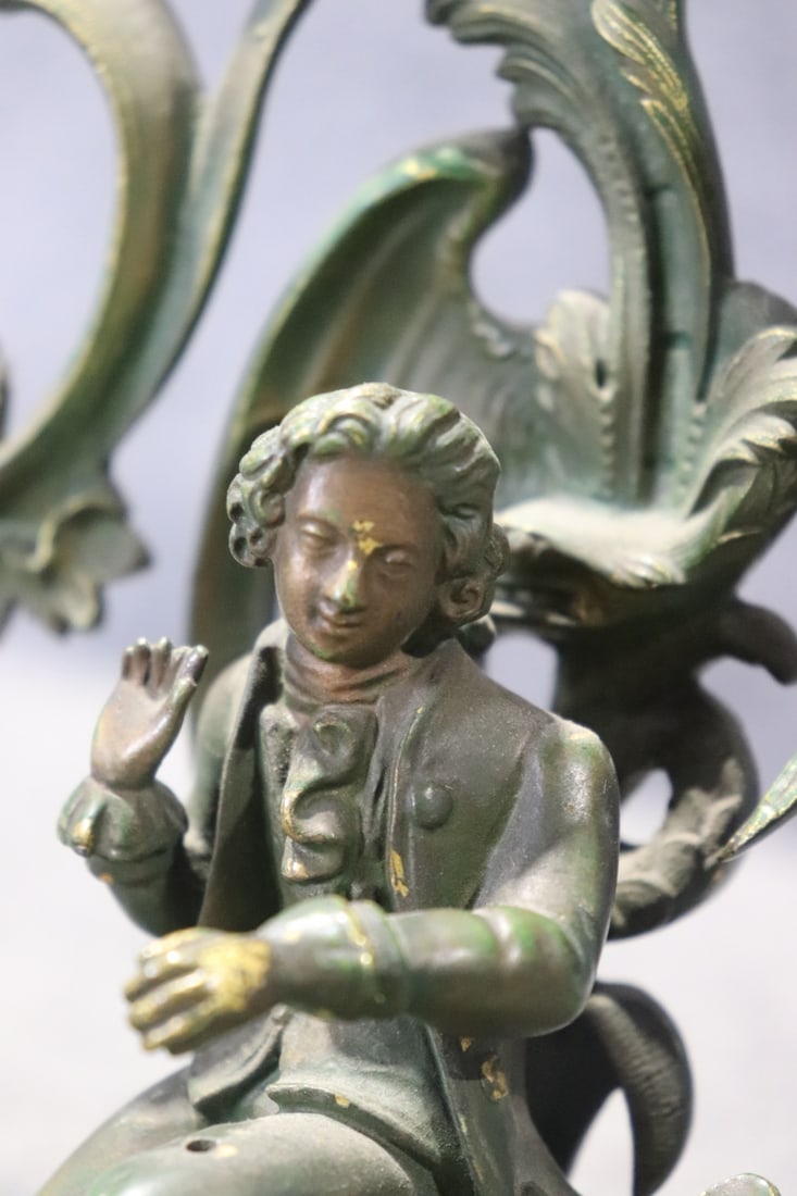 PAIR FIGURAL 3 LIGHT CANDELABRAS - 5