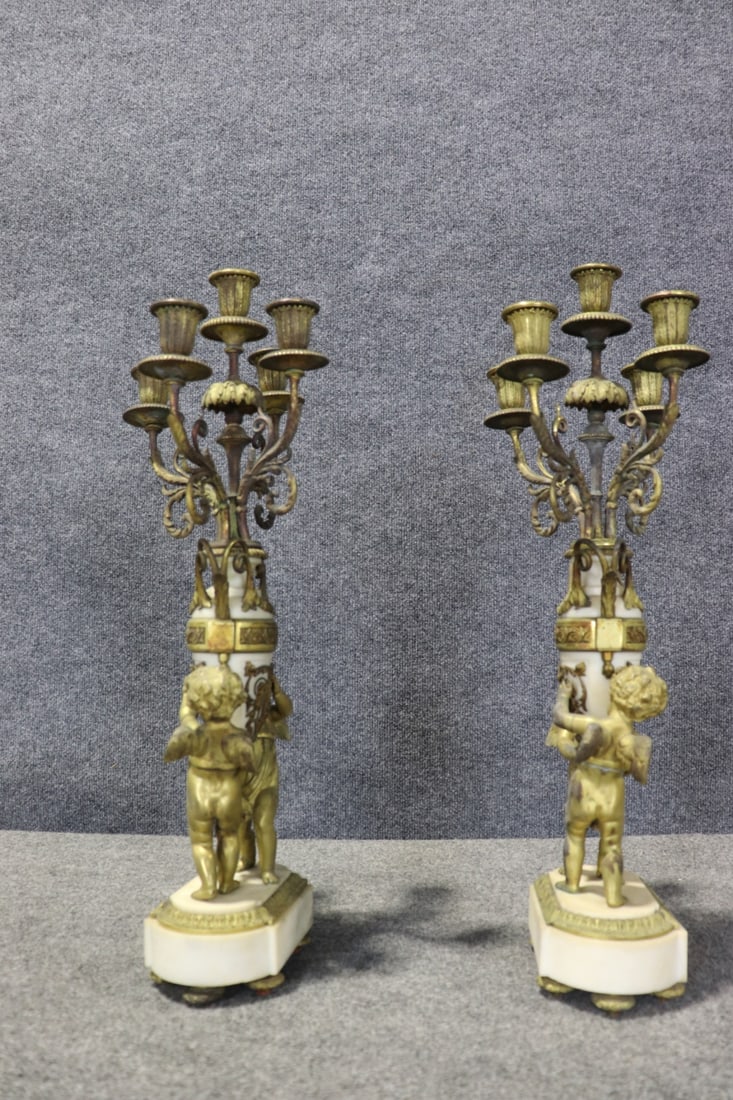 PAIR 5 LIGHT FIGURAL CANDELABARS - 7