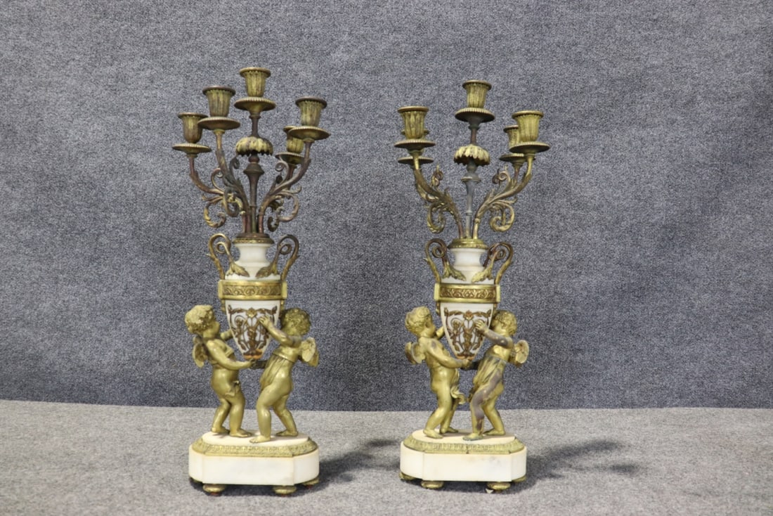 PAIR 5 LIGHT FIGURAL CANDELABARS - 9
