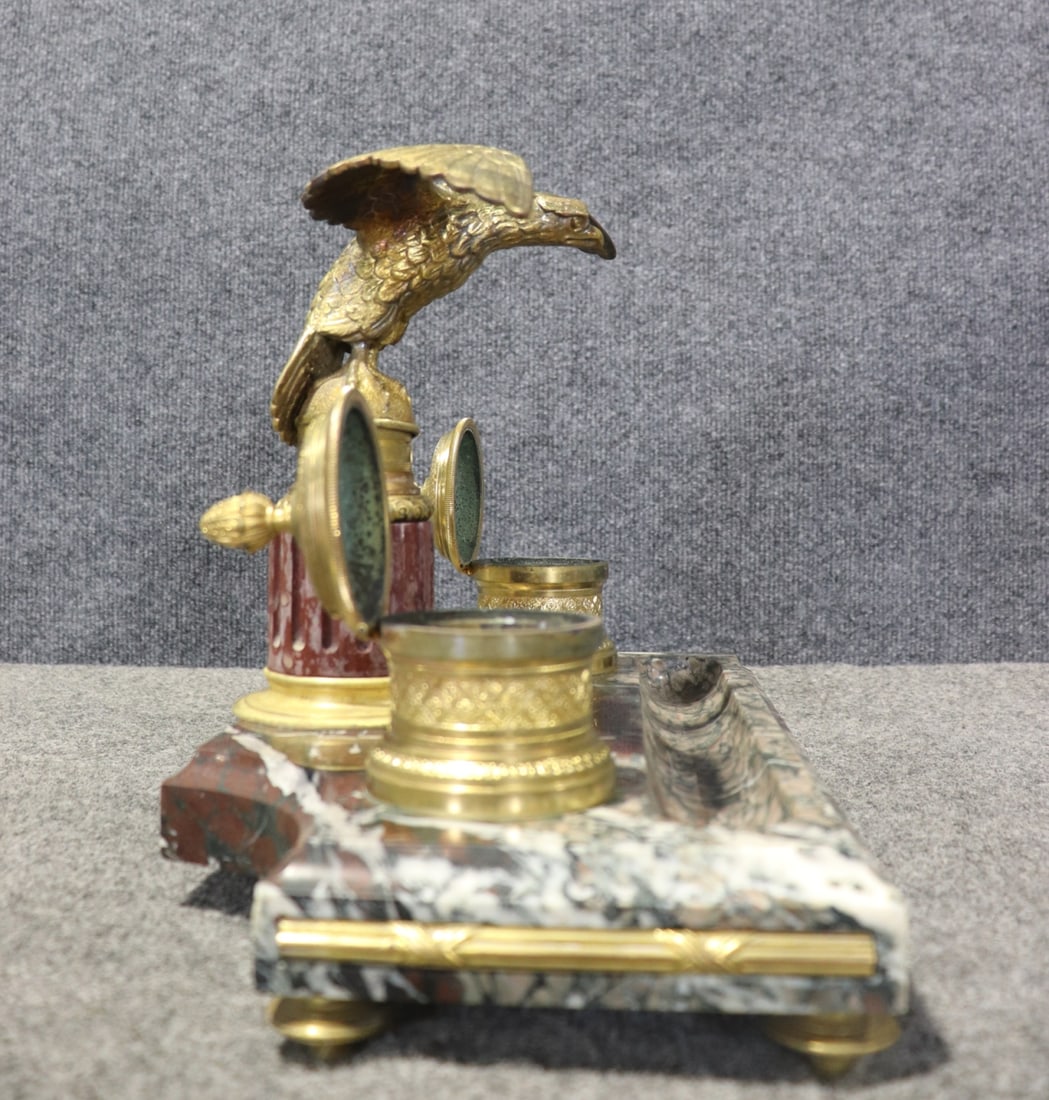 MARBLE INKWELL WITH EAGLE - 4