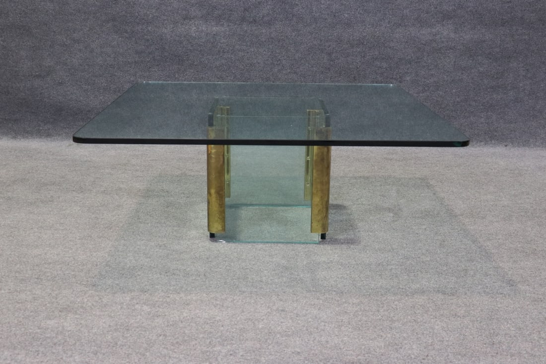 PACE GLASS & BRASS COFFEE TABLE (1 of 9)