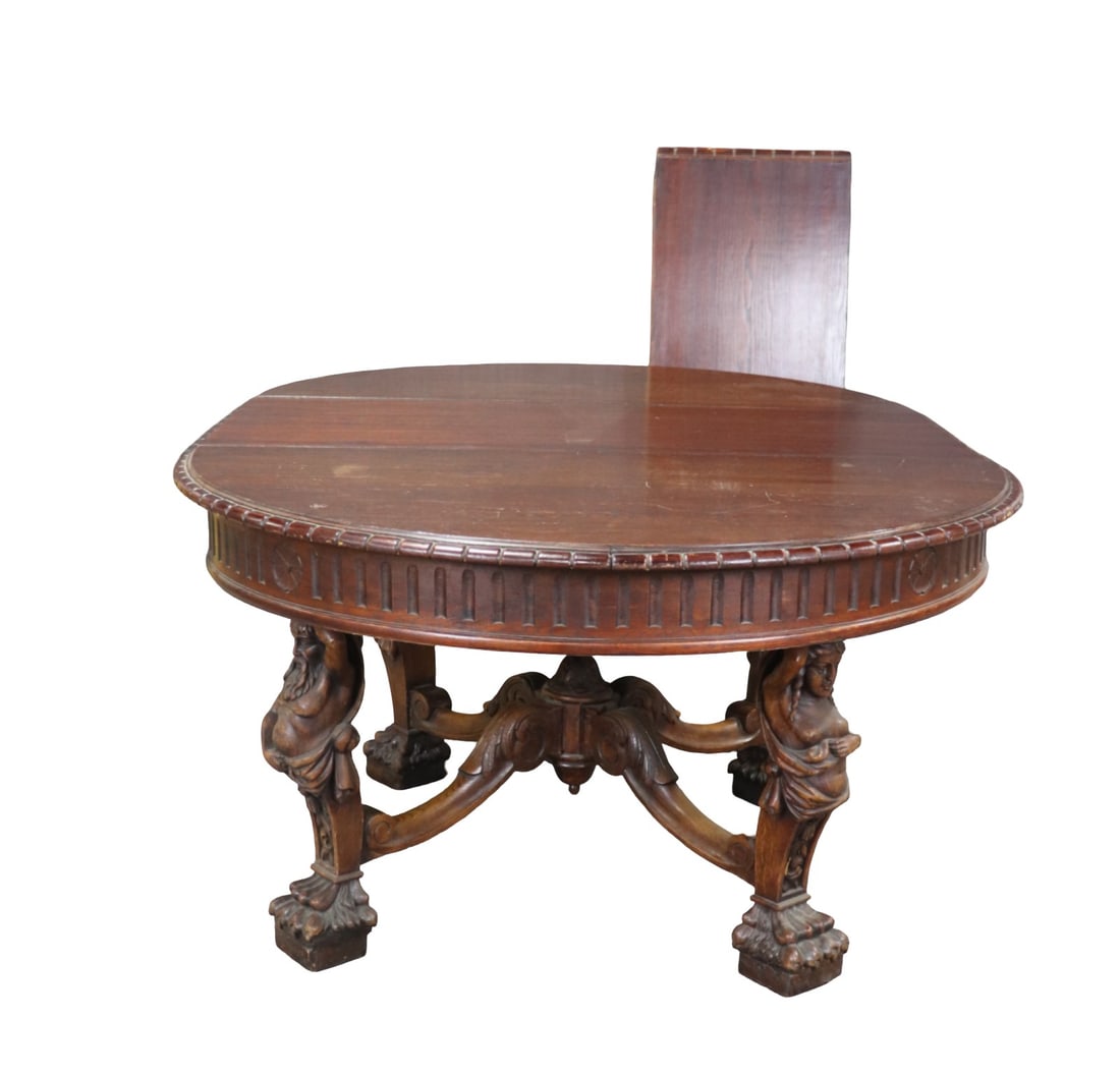 R J HORNER STYLE CARVED FRENCH DINING TABLE (1 of 16)