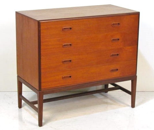 DANISH MODERN TEAK CHEST: Light wear on top. Very good condition. 33 1/4"h. x 36"w. x 18"d.