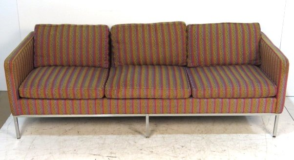 MILO BAUGHMAN THAYER COGGIN 3 CUSHION SOFA: Some wear to fabric. Good condition. 29 1/2"h. x 81"w. x 31"d.