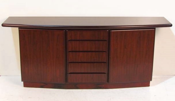 MAURICE VILLENCY for SKOVBY ROSEWOOD SIDEBOARD: Very good condition. 32 1/2"h. x 78 1/2"w. x 19 1/2"d.