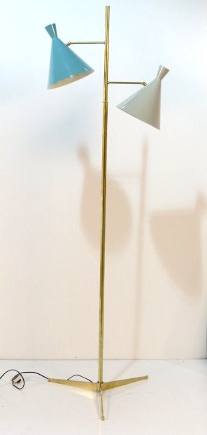 ITALIAN MODERN ARTELUCE STYLE FLOOR LAMP: Very good condition. Rewiring recommended. 76"h.