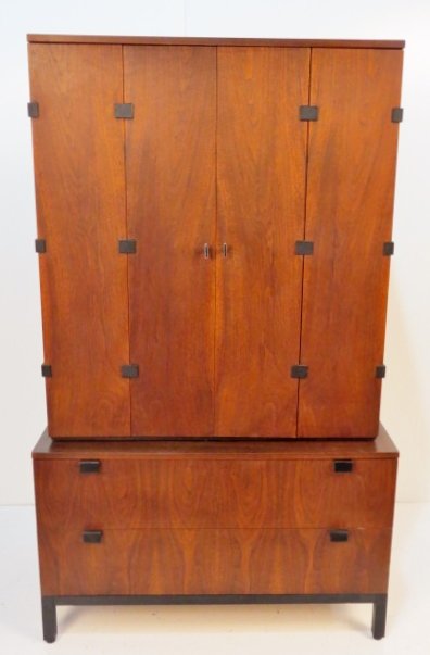 MILO BAUGHMAN for DIRECTIONAL FOLDING DOOR CABINET: Very good condition. Light surface scratches. 67 1/4"h. x 40"w. x 18"d.