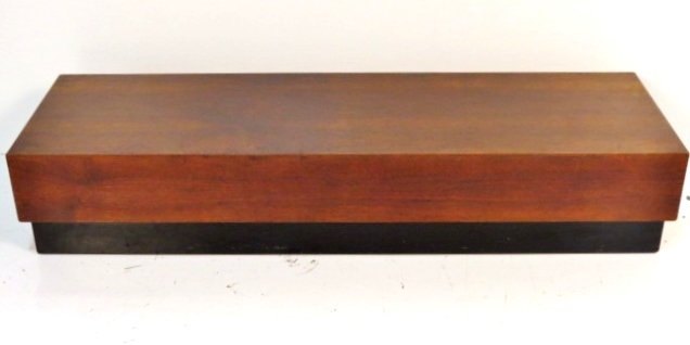 ADRIAN PEARSALL WALNUT COFFEE TABLE: Good condition. Scratches on sides. Light wear. 11 1/4"h. x 54"w. x 18"d.