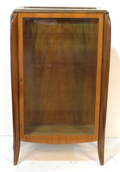 ANTIQUE ART DECO VITRINE: No shelves. Very good condition. 57 1/2"h. x 34 1/4"w. x 15"d.