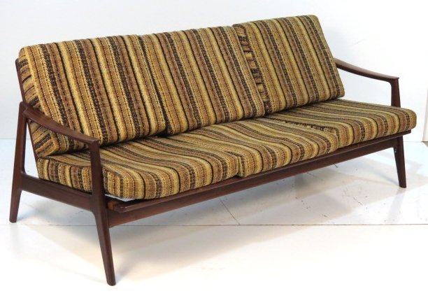 DANISH MODERN TEAK SOFA: Very good condition. 28"h. x 72 1/2"w. x 30"d.