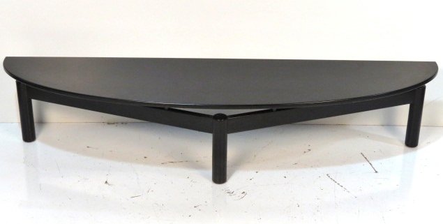CASSINA ITALIAN EBONIZED COFFEE TABLE: Very good condition. 15"h. x 72 1/2"w. x 17 3/4"d.