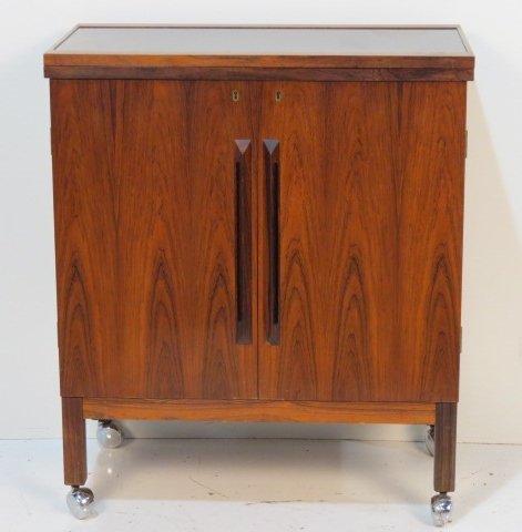TORBJORN AFDAL for BRUNKSBO ROSEWOOD BAR CABINET: Very good condition. 36"h. x 30 1/2"w. x 17"d.