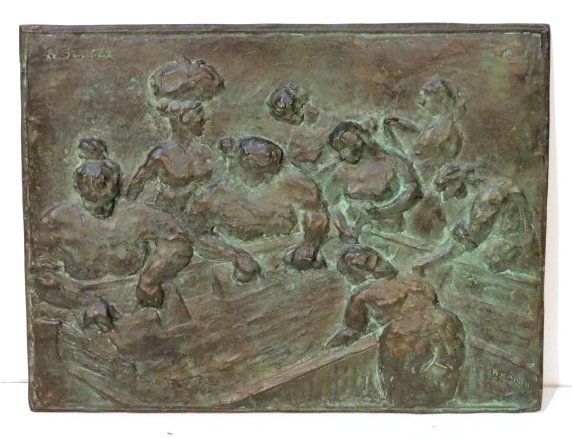 HENRY MITCHELL (AMERICAN) BRONZE PLAQUE: Signed Mitchell. Very good condition. 24 1/4"h. x 18 1/4"w.